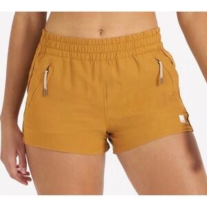 Vuori Dash Performance Shorts Womens XS Dark Golden Mustard Yellow Running VW357